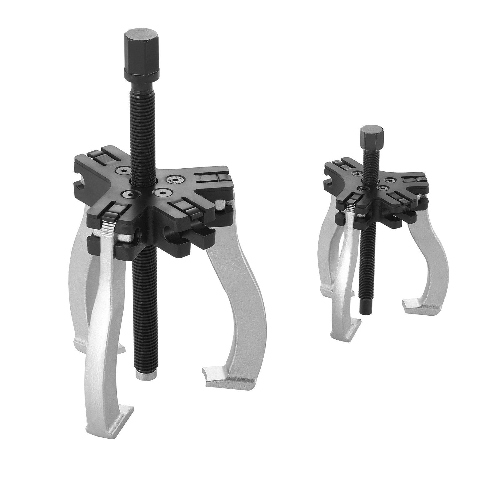 VEVOR Gear Puller Set, 7.6 cm and 17.8 cm Puller Kit, 3 Jaw Gear Bearing Flywheel Pulley Removal Tool, 2 or 3 Reversible Jaws Wheel Puller, Vertically and Horizontally, External and Internal, 2-Piece