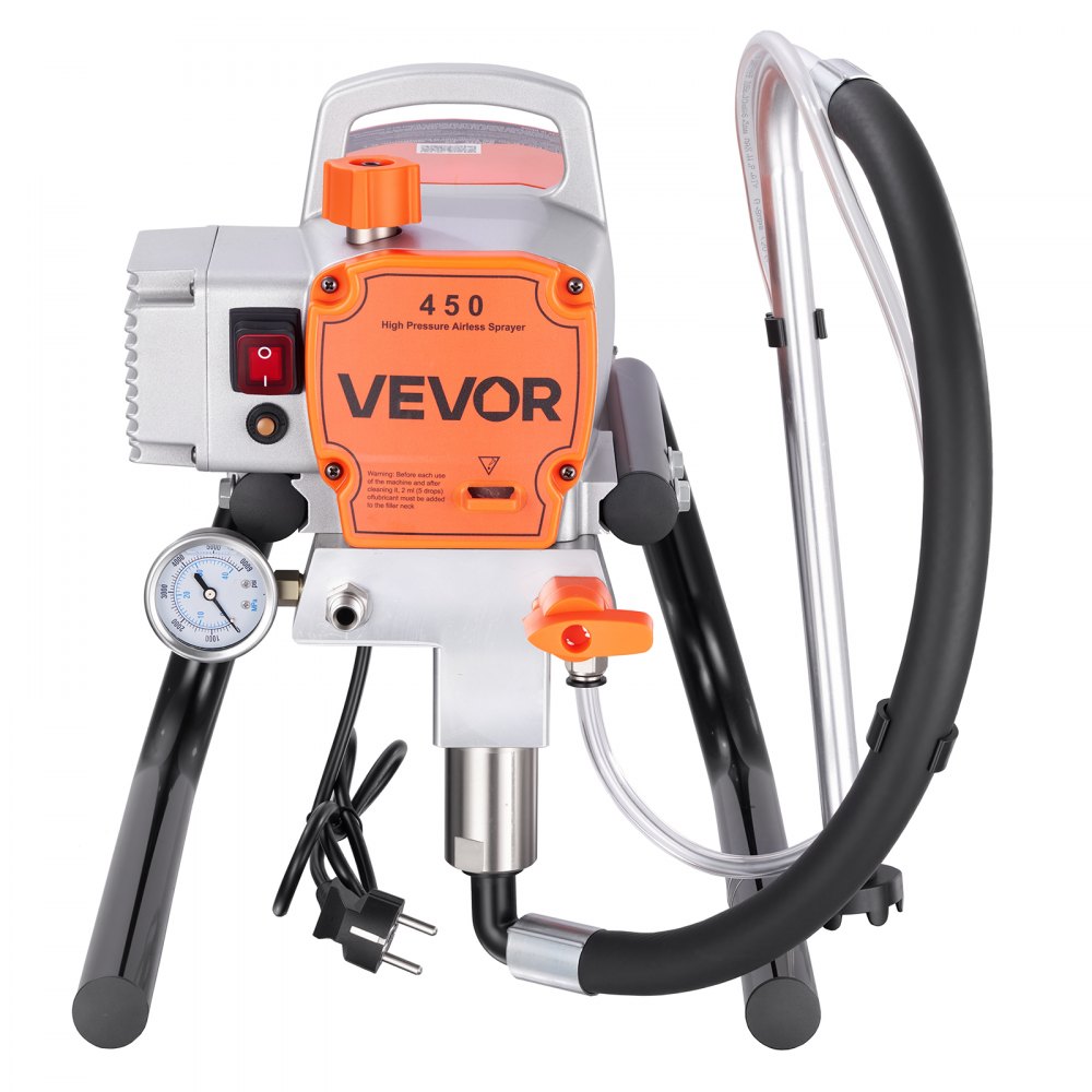 VEVOR Stand Airless Paint Sprayer 1500 W High Pressure Airless Sprayer, for Painting Big Projects Home Exterior, 3000 PSI, Electric Spray Paint Machine with Hose, Extension Rod, Nozzle, Spray Gun