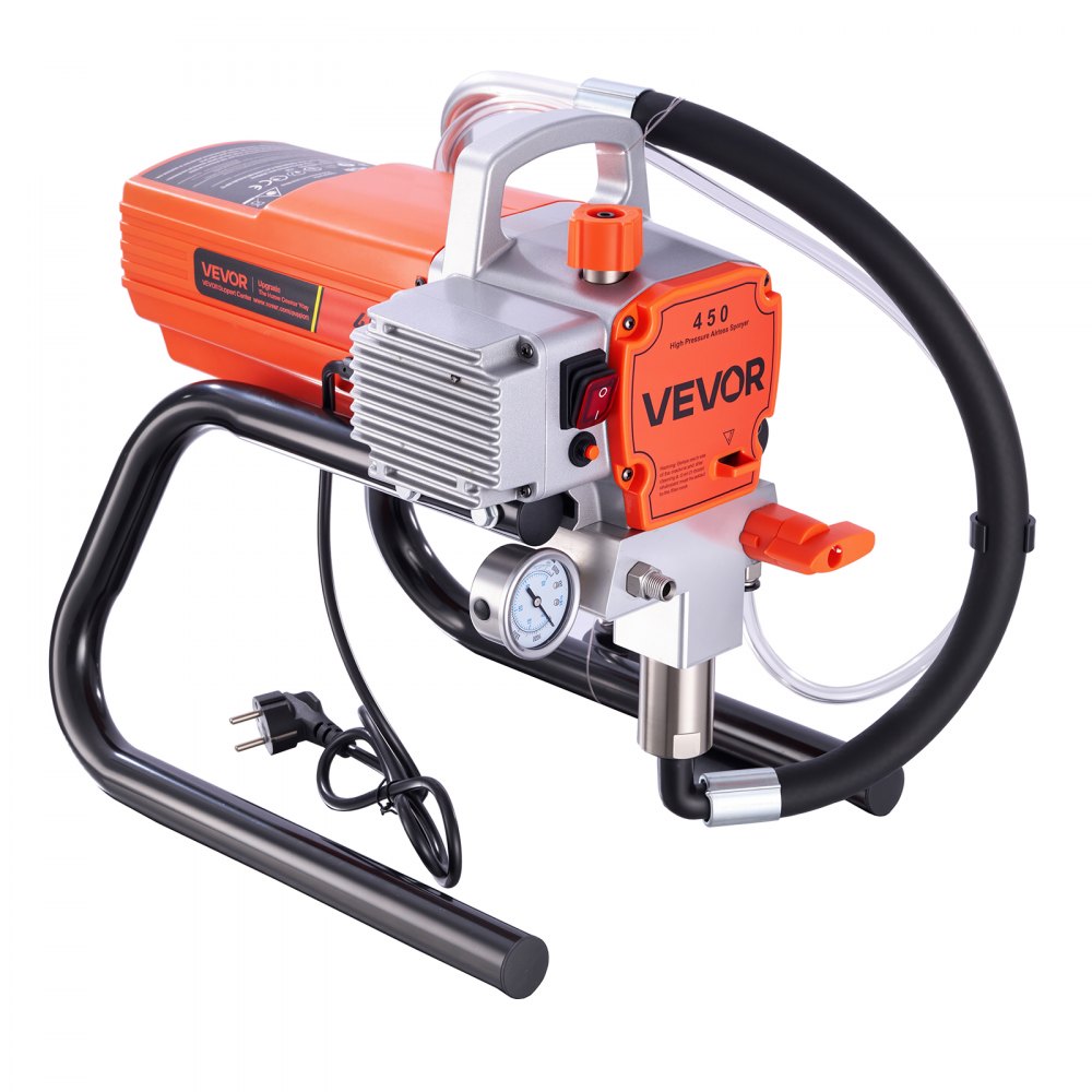 VEVOR Stand Airless Paint Sprayer 1500 W High Pressure Airless Sprayer, for Painting Big Projects Home Exterior, 3000 PSI, Electric Spray Paint Machine with Hose, Extension Rod, Nozzle, Spray Gun