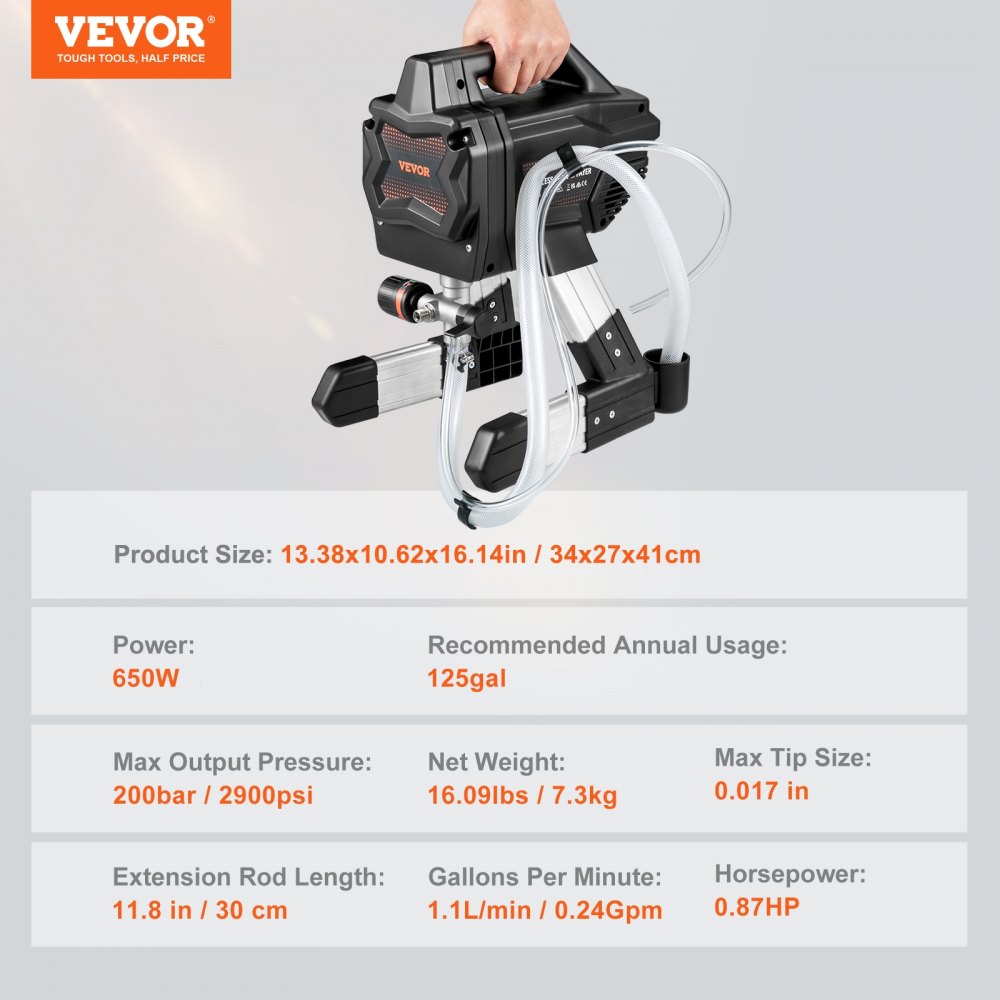 VEVOR Stand Airless Paint Sprayer Electric Paint Sprayer Machine 7/8HP 220V