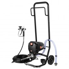 VEVOR 750W Stand Airless Paint Sprayer, 3000PSI High Efficiency Electric Airless Sprayer With Cart, Paint Sprayers for Home Interior and Exterior Furniture and Fences, Fine And Even Painting Effect