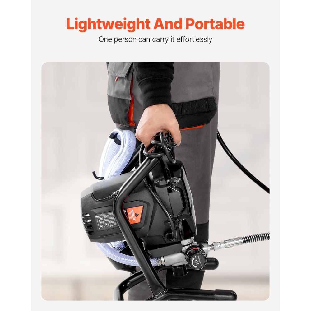 VEVOR Stand Airless Paint Sprayer, 3000PSI 750W Efficient Electric Airless Sprayer,for Home Interior and Exterior Furniture and Fences, Handheld Paint Sprayers, Fine and Even Painting Effect