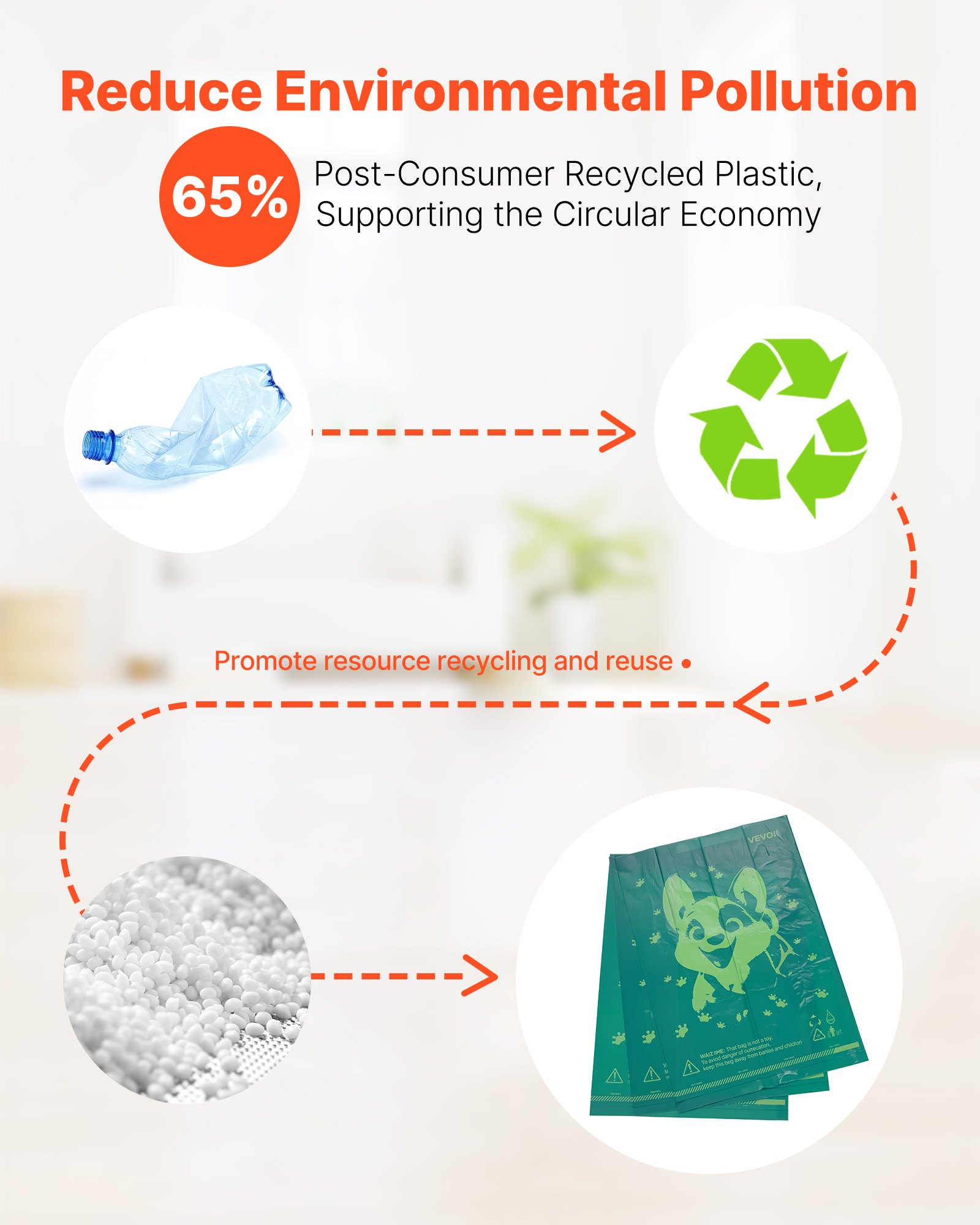 VEVOR Dog Poop Bags, 270 Counts 13 x 9 in, Sturdy & Thick Pet Waste Bags, Biodegradable HDPE Waste Bag Refill Rolls, Lavender Scented, Leak-Proof Trash Bag for Doggie Cat Pet, Dispenser Not Included