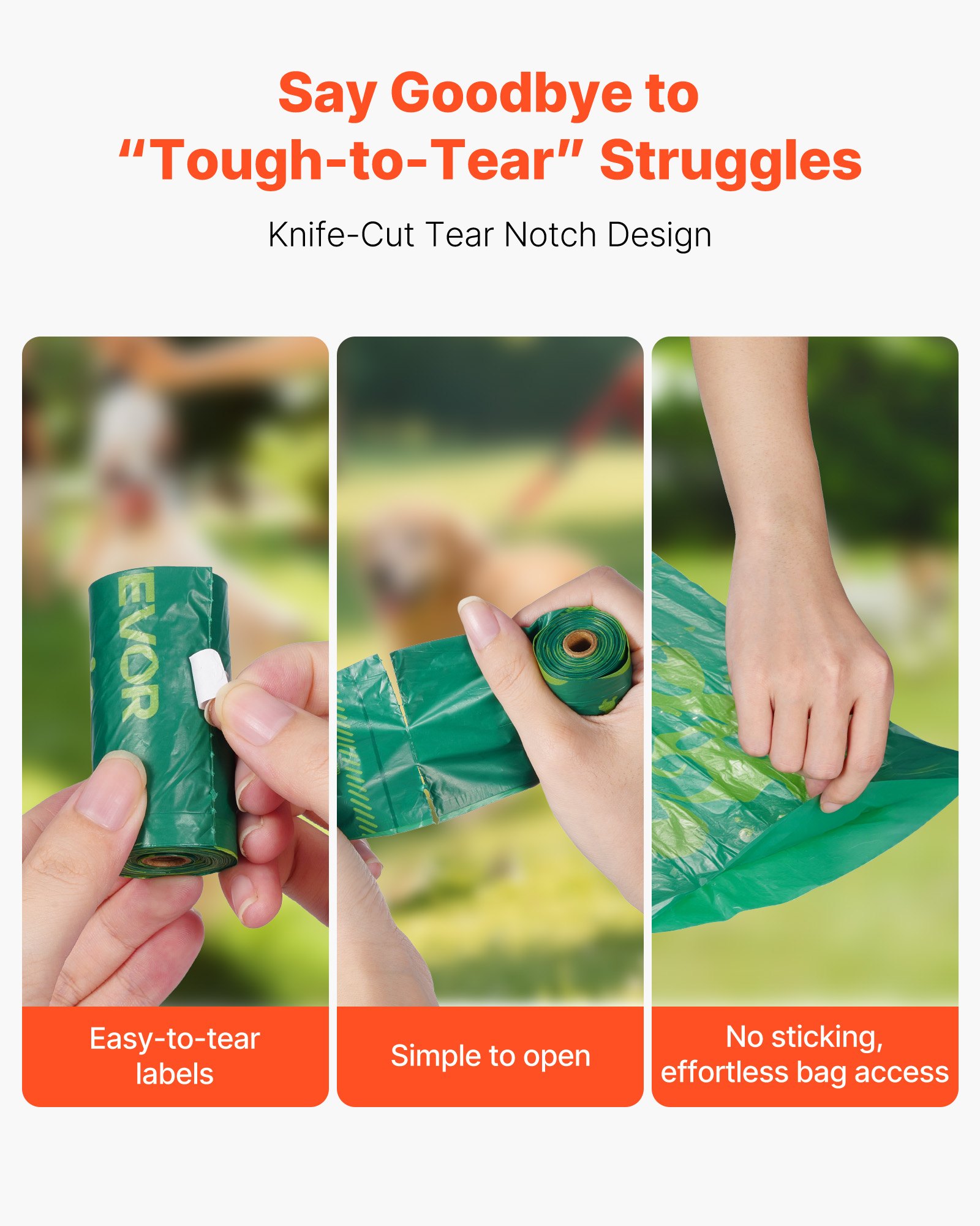 VEVOR Dog Poop Bags, 270 Counts 13 x 9 in, Sturdy & Thick Pet Waste Bags, Biodegradable HDPE Waste Bag Refill Rolls, Lavender Scented, Leak-Proof Trash Bag for Doggie Cat Pet, Dispenser Not Included