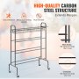 VEVOR Basketball Rack, 4-Layers Rolling Basketball Shooting Training Stand, Sports Equipment Storage Organizer with Wheels, Hooks and Baskets, Garage Ball Storage Holder for Football Soccer Volleyball