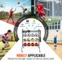 VEVOR Basketball Rack, 4-Layers Rolling Basketball Shooting Training Stand, Sports Equipment Storage Organizer with Wheels, Hooks and Baskets, Garage Ball Storage Holder for Football Soccer Volleyball