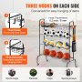 VEVOR basketball rack with three hooks on each side for sports balls, bats, caps, and jerseys.