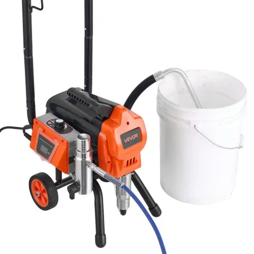 VEVOR Airless verfspuitapparaat, 650 W, 3000 psi, hogedrukspuit zonder lucht, met wagen, reinigingsstofborstel, slang, verlengstang, sproeiers, elektrische lakmachine