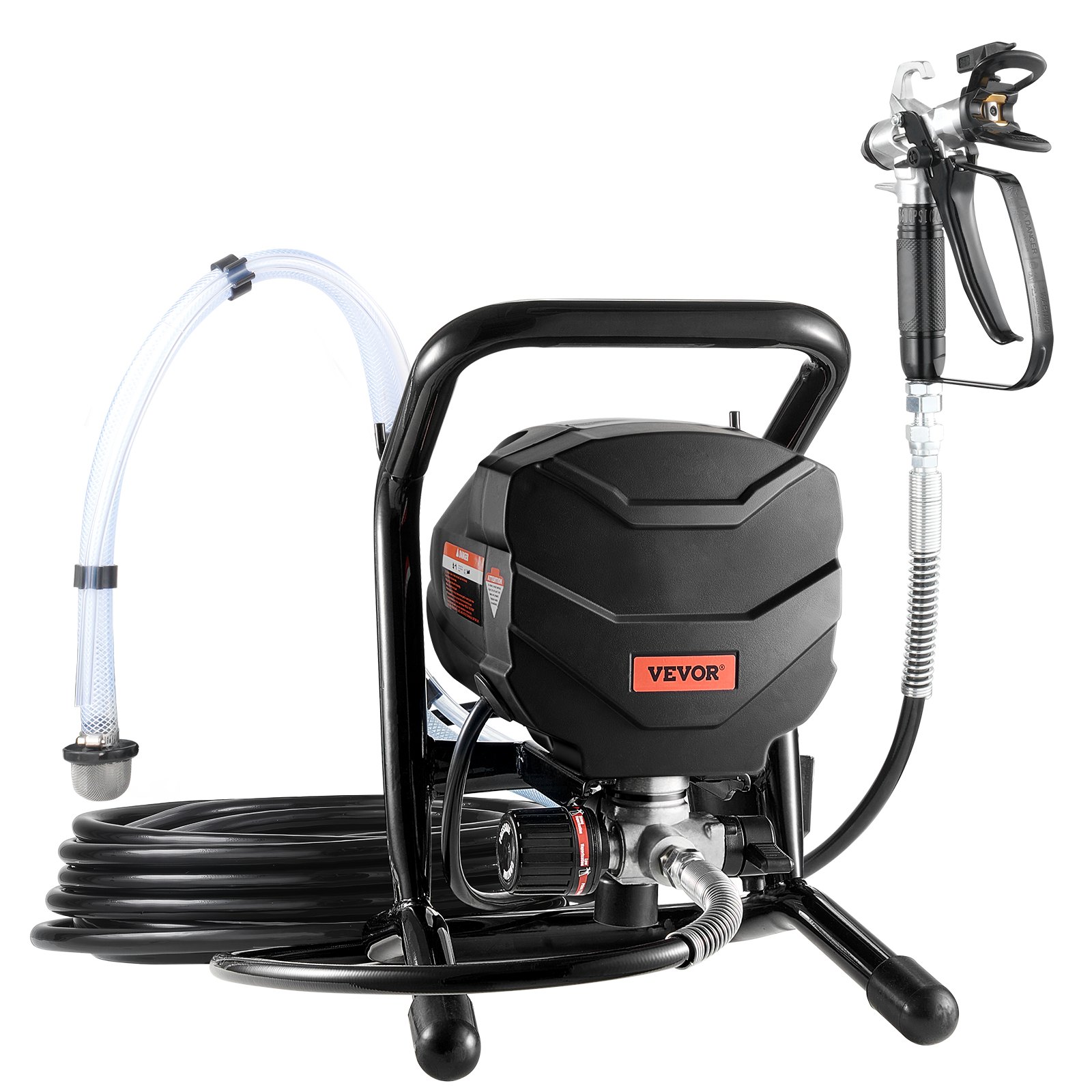 VEVOR Stand Airless Paint Sprayer, 650W High Efficiency Airless Sprayer, 3000PSI Electric Paint Sprayer Machine Extension Rod and Cleaning Kits for Interior and Exterior Furniture/Fence/Home/House