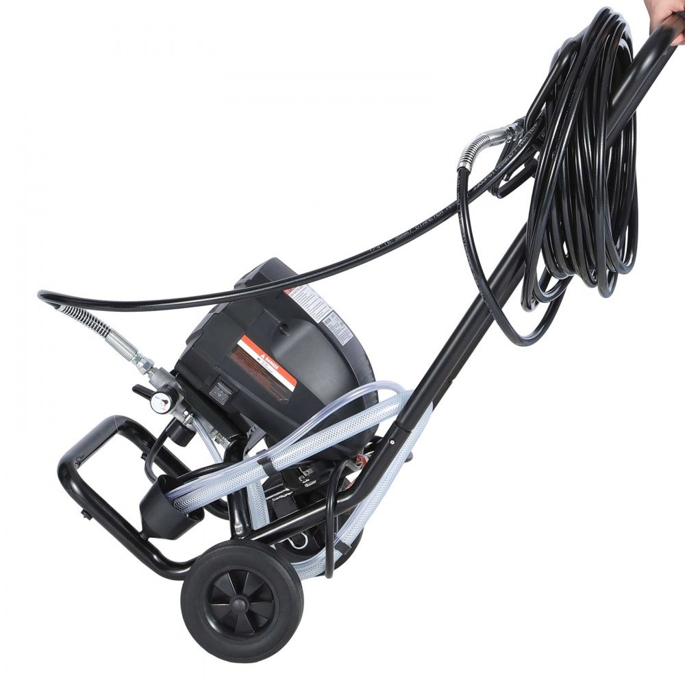VEVOR Stand Airless Paint Sprayer, 650W, 3000PSI High Pressure Airless Sprayer with Cart, Cleaning Brush, Hose, Extension Rod, Nozzles, Electric Spray Paint Machine for House Exterior and Interior