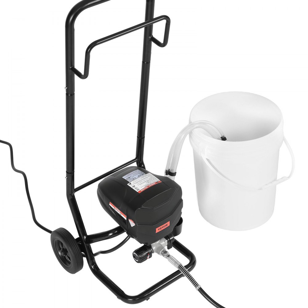 VEVOR Stand Airless Paint Sprayer, 650W, 3000PSI High Pressure Airless Sprayer with Cart, Cleaning Brush, Hose, Extension Rod, Nozzles, Electric Spray Paint Machine for House Exterior and Interior