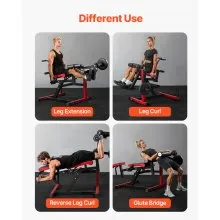 VEVOR Leg Extension and Curl Machine Seated Leg Rotary Extension Bench 550lbs