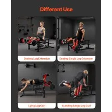 VEVOR Leg Extension and Curl Machine Seated Leg Rotary Extension Bench 700lbs