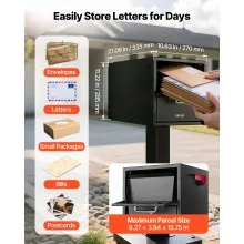 VEVOR Post Mount Mailbox, Anti-Pry & Anti-Theft Mailboxes for Outside, Heavy Duty Lockable Mail Box with Magnetic Door, Weather-Resistant Metal Post Box for House Outside 21.06 x 10.63 x 11.22 in