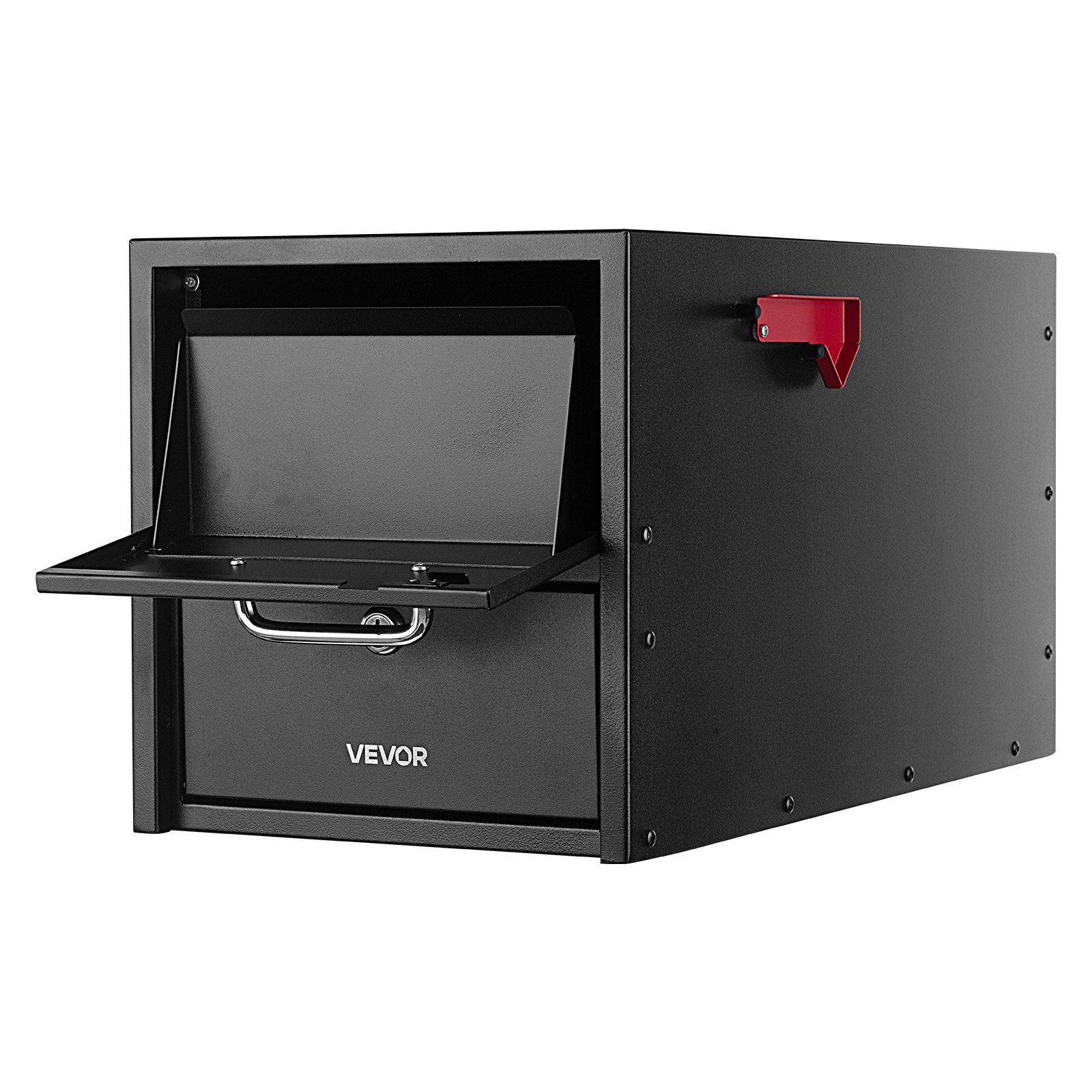 VEVOR Post Mount Mailbox, Anti-Pry & Anti-Theft Mailboxes for Outside, Heavy Duty Lockable Mail Box with Magnetic Door, Weather-Resistant Metal Post Box for House Outside 21.06 x 10.63 x 11.22 in