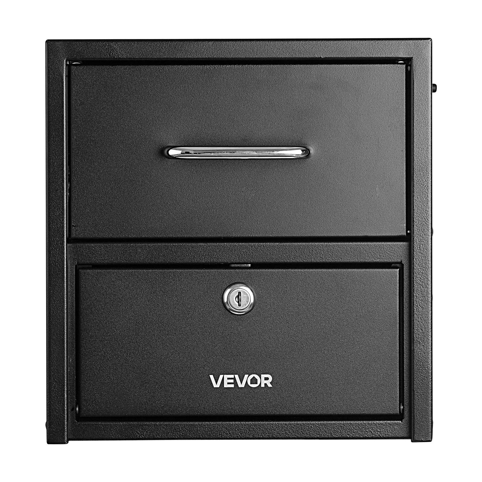 VEVOR Post Mount Mailbox, Anti-Pry & Anti-Theft Mailboxes for Outside, Heavy Duty Lockable Mail Box with Magnetic Door, Weather-Resistant Metal Post Box for House Outside 21.06 x 10.63 x 11.22 in