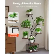 VEVOR Plant Stand Indoor with Grow Lights, 62 in Tall 8-Tier Lighted Plant Shelf, Metal Corner Plants Holder, 3 Timer & 10 Brightness, Tree-Shaped Flower Display Rack for Living Room Balcony Decor