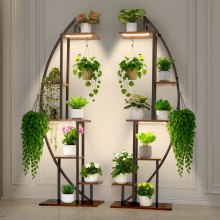 VEVOR Plant Stand Indoor with Grow Lights 2 Pack 63" Tall 6-Tier Plant Shelf