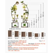 VEVOR Plant Stand Indoor with Grow Lights 2 Pack 65.5" Tall 7-Tier Plant Shelf