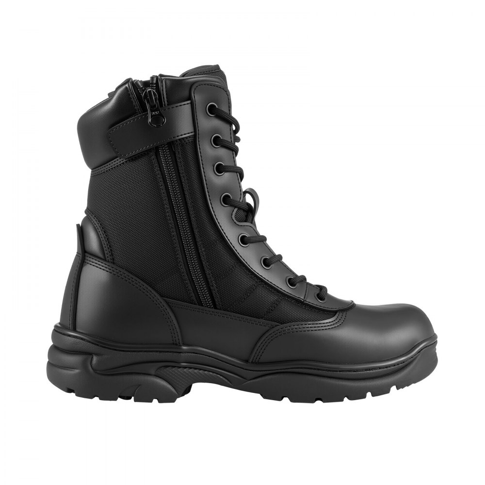 VEVOR Men's Military Tactical Boots, 203 mm Combat Hiking Work Boots, Lightweight & Breathable Side Zipper Mens Motorcycle Interceptor Trooper Boot, for Outdoor Security Mountaineering, UK Size 9