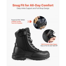 Botas tácticas militares para hombre, de 8 pulgadas, transpirables, con cremallera lateral, talla 10.5 de EE. UU.