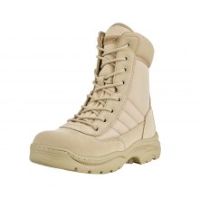 Men's Military Tactical Boots 8 Inch Sand-color Side Zipper US Size 9.5