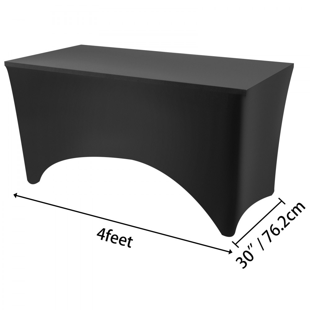 10pcs 4ft Stretch Spandex Table Covers, Fitted Rectangular Tablecloths Wedding