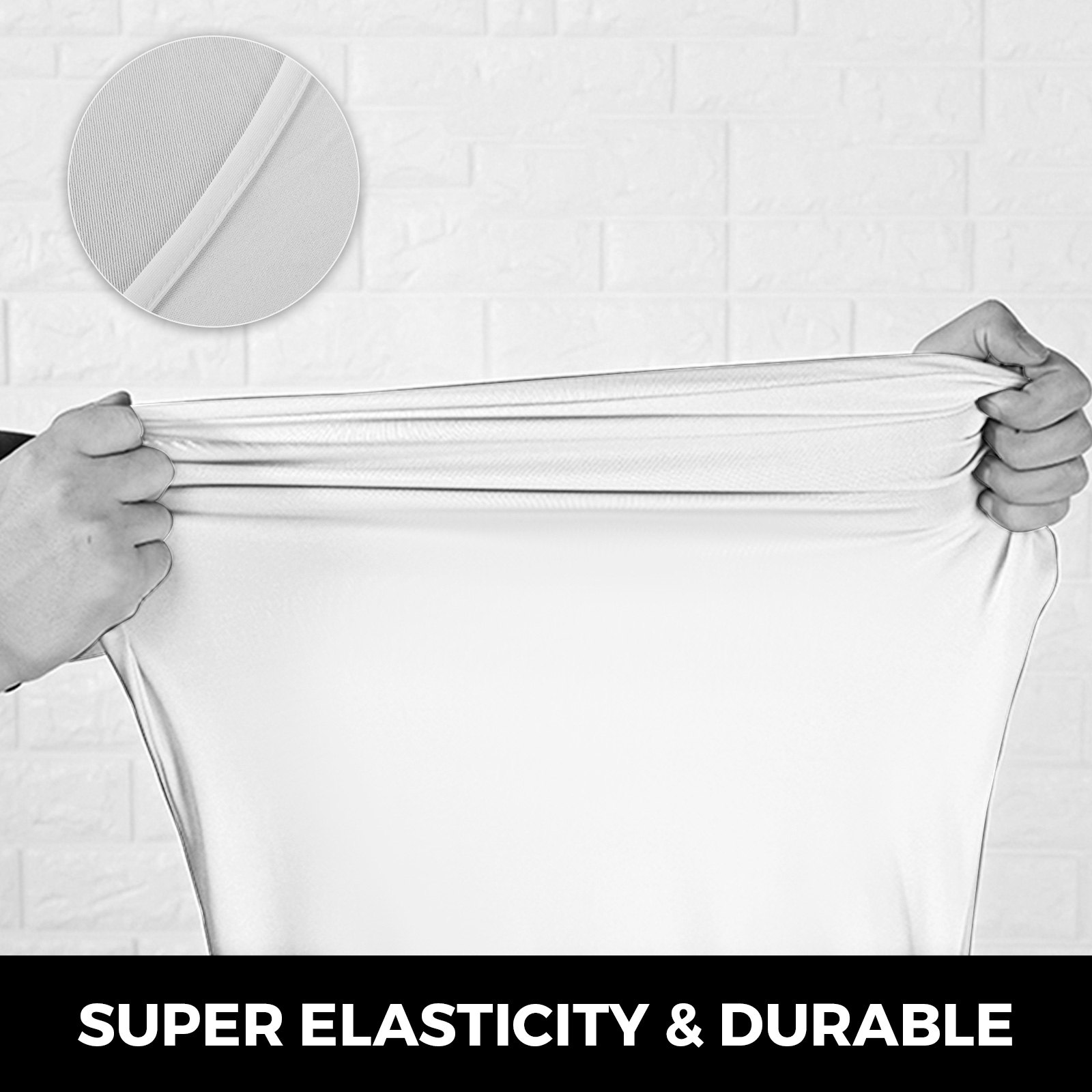 15Pcs 8ft Rectangular Stretch Tablecloth Cover Durable Washable Feet Pockets