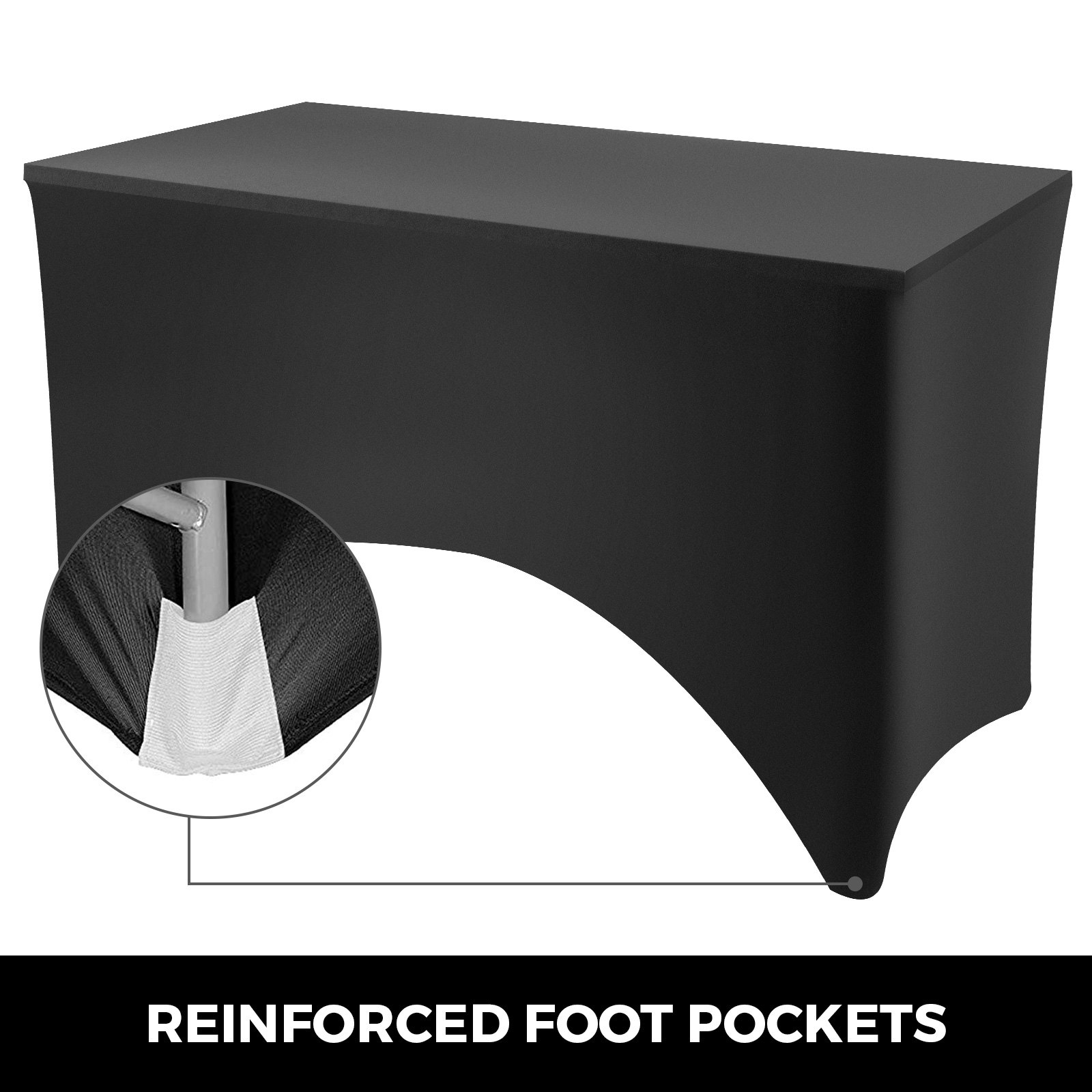 20Pcs 8ft Rectangular Stretch Tablecloth Cover Feet Pockets Durable Elastic