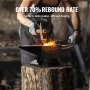 VEVOR Single Horn Anvil, 10 kg Cast Steel Anvil, High Hardness Rugged Round Horn Anvil Blacksmith, Large Countertop and Stable Base, with Round and Square Hole, Metalsmith Tool for Bending and Shaping