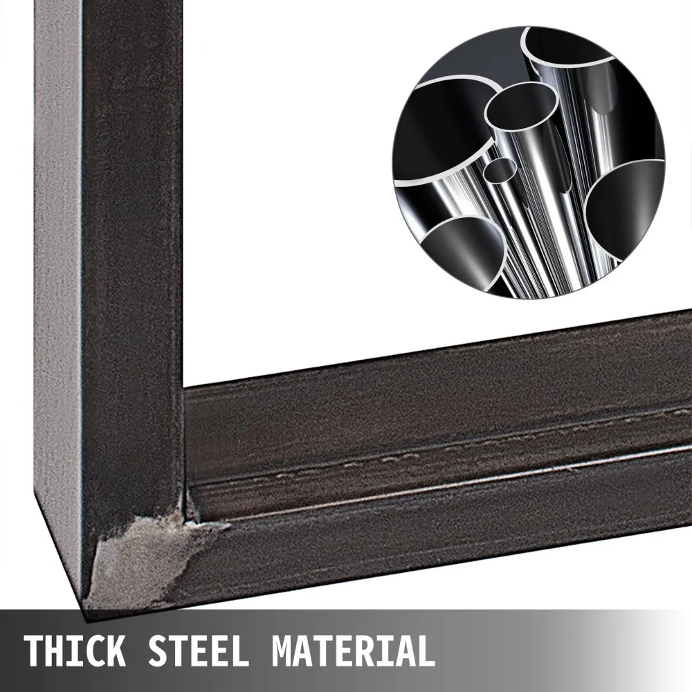 VEVOR Set of 2 Steel Table Legs, 28''Height 23''Wide Dining Table Legs, Heavy Duty 3.1" Square Box Section Square Table Legs, 28x23x3.1 Inch Black Industrial Country Style Metal Dining L