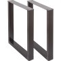 VEVOR Set of 2 Steel Table Legs, 28''Height 23''Wide Dining Table Legs, Heavy Duty 3.1" Square Box Section Square Table Legs, 28x23x3.1 Inch Black Industrial Country Style Metal Dining L