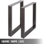 VEVOR Set of 2 Steel Table Legs, 28''Height 23''Wide Dining Table Legs, Heavy Duty 3.1" Square Box Section Square Table Legs, 28x23x3.1 Inch Black Industrial Country Style Metal Dining L
