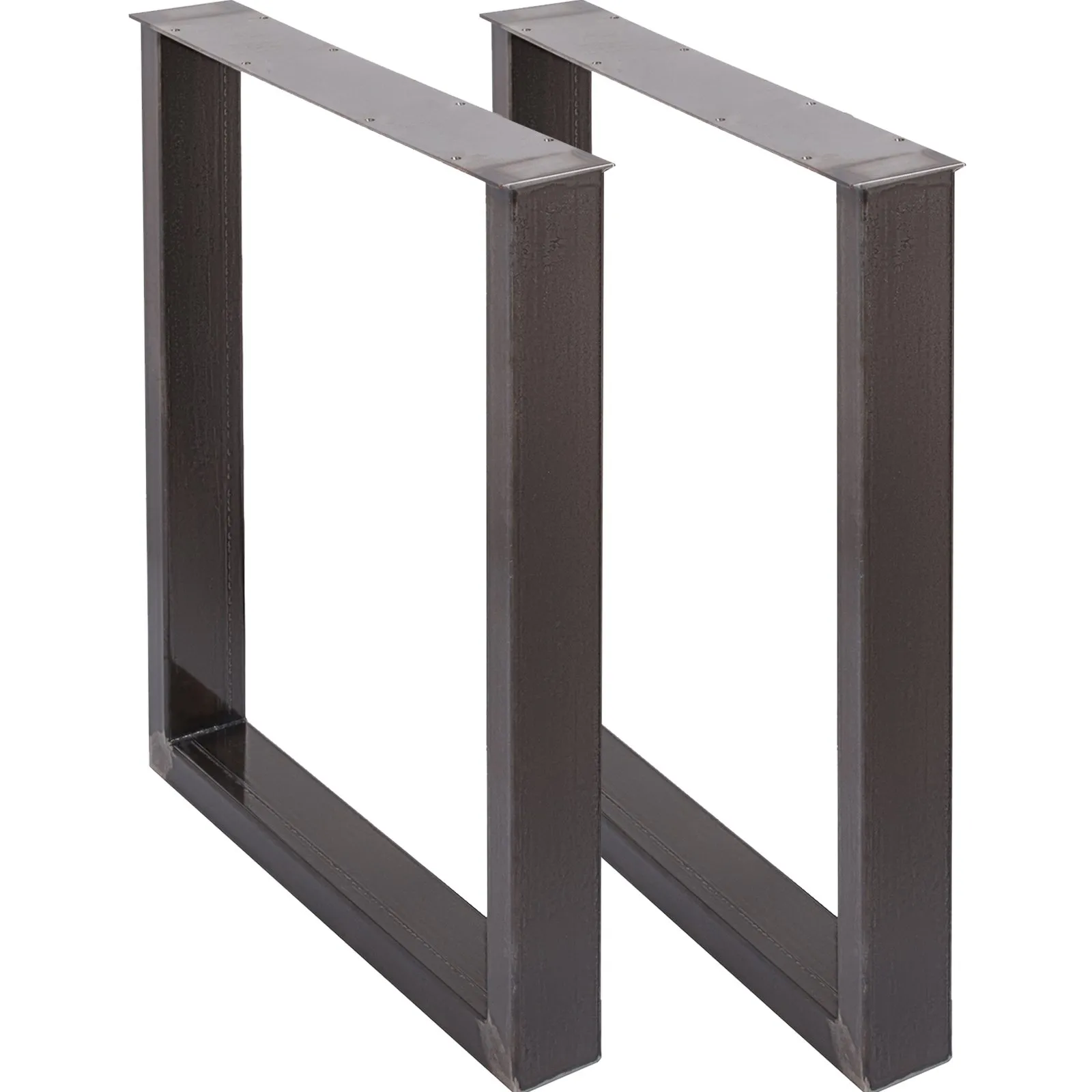 VEVOR Set of 2 Steel Table Legs, 28''Height 23''Wide Dining Table Legs, Heavy Duty 3.1" Square Box Section Square Table Legs, 28x23x3.1 Inch Black Industrial Country Style Metal Dining L