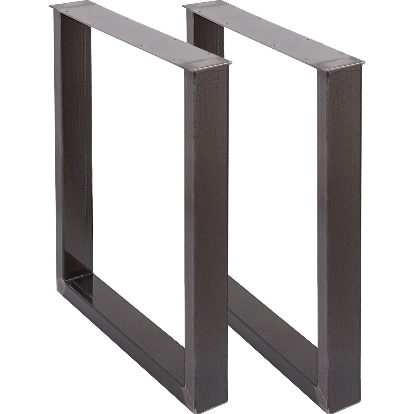 VEVOR Set of 2 Steel Table Legs, 28''Height 23''Wide Dining Table Legs, Heavy Duty 3.1" Square Box Section Square Table Legs, 28x23x3.1 Inch Black Industrial Country Style Metal Dining L