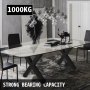 VEVOR Set of 2 Steel Table Legs, 28''Height 31''Wide Dining Table Legs, Heavy Duty 3.1" Square Box Section X Frame Table Legs, 28x31x3.1 Inch Black Color Industrial Country Style Metal Dining Legs