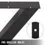 VEVOR Set of 2 Steel Table Legs, 28''Height 31''Wide Dining Table Legs, Heavy Duty 3.1" Square Box Section X Frame Table Legs, 28x31x3.1 Inch Black Color Industrial Country Style Metal Dining Legs