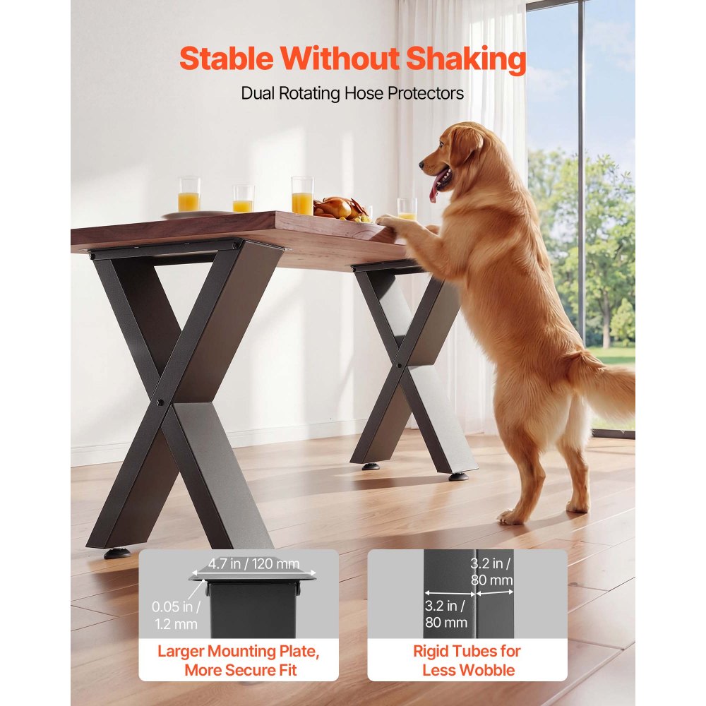 VEVOR Table Legs, 750 x 790 mm (H x W) Steel Furniture Legs, Modular Design, Easy Assembly, 1000 kg Max Load Heavy Duty, for Home Office Desk, Coffee Dinner Bar Tables, Workbench,2 PCS, X Frame, Black