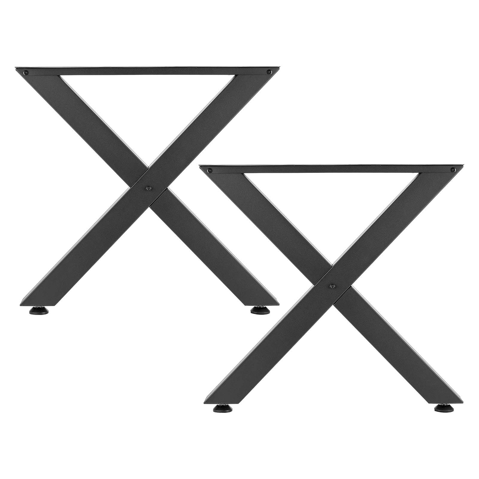 VEVOR Table Legs, 750 x 790 mm (H x W) Steel Furniture Legs, Modular Design, Easy Assembly, 1000 kg Max Load Heavy Duty, for Home Office Desk, Coffee Dinner Bar Tables, Workbench,2 PCS, X Frame, Black