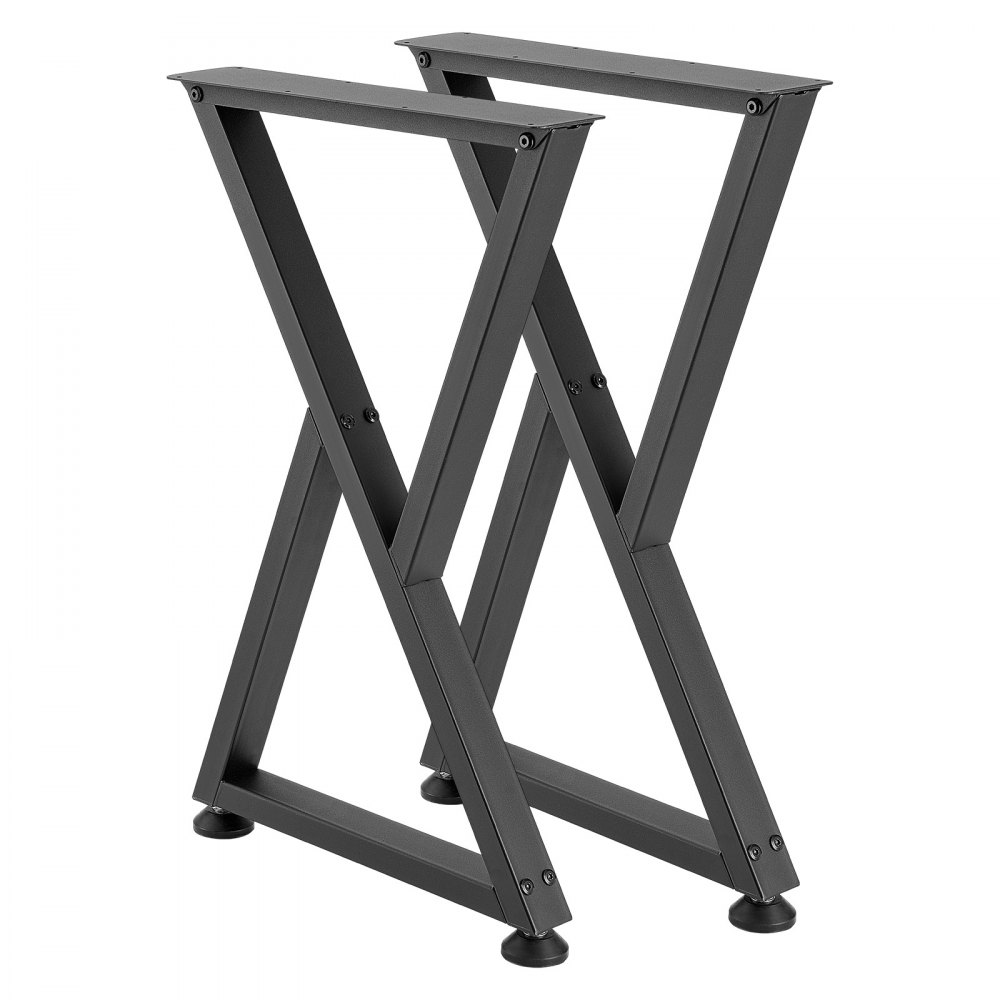 VEVOR Table Legs, 740 x 472 mm (H x W) Steel Furniture Legs, Modular Design, Easy Assembly, 1000 kg Max Load Heavy Duty, Z Shape for Home Office Desk DIY, Coffee Dinner Tables, Workbench,2 PCS, Black