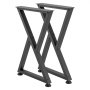VEVOR Table Legs, 740 x 472 mm (H x W) Steel Furniture Legs, Modular Design, Easy Assembly, 1000 kg Max Load Heavy Duty, Z Shape for Home Office Desk DIY, Coffee Dinner Tables, Workbench,2 PCS, Black