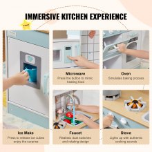 Juego de cocina VEVOR, juego de simulación de cocina para niños, 24 piezas, accesorios, color blanco