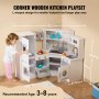 VEVOR Kitchen Playset Crianças Fingir Cozinhar Brinquedo de Brincar 24 Peças Acessórios Branco