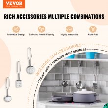 Juego de cocina VEVOR, juego de simulación de cocina para niños, 24 piezas, accesorios, color blanco