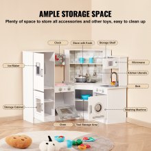 Juego de cocina VEVOR, juego de simulación de cocina para niños, 24 piezas, accesorios, color blanco