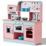 VEVOR Kitchen Playset Kids Pretend Cooking Play Toy 24 Piece Αξεσουάρ Ροζ