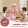 VEVOR Kitchen Playset Kids Pretend Cooking Play Toy 48 Piece Αξεσουάρ Ροζ