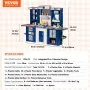 VEVOR Kids Kitchen Playset, 3-in-1 Toddler Kitchen with Simulated Spray, Sounds and Lights, Play Kitchen Set with 74 PCS Cooking Accessory Set for Toddlers, Preschoolers, Children Ages 3-8, Blue