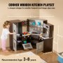 VEVOR Kitchen Playset Crianças Fingir Cozinhar Brinquedo de Brincar 24 Peças Acessórios Marrom