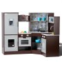 VEVOR Ensemble de cuisine pour enfants Jouet de cuisine de simulation 24 pièces Accessoires Marron